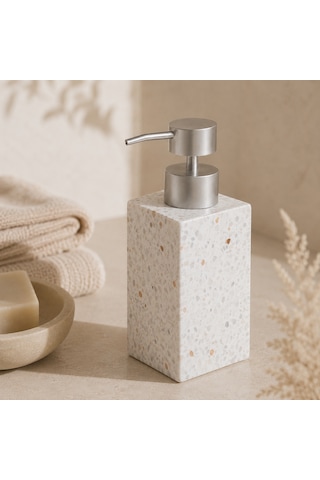 The Voguemaxima Mosaico Mozaik Görünümlü Sıvı Sabunluk Beyaz 6x17 Cm
