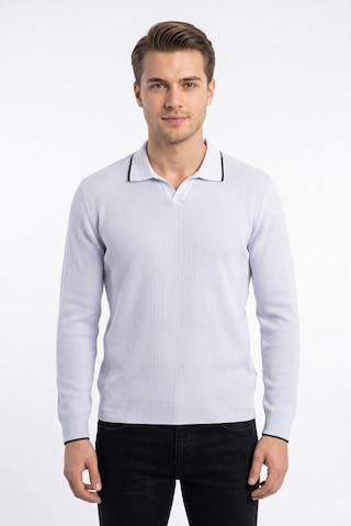 Dynamo Erkek Spor Polo Yaka Mevsimlik Kazak Bgl-st05363 Beyaz