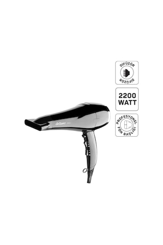 Arzum AR5011 İmaj Saç Kurutma Makinesi, 2 Hız 3 Isı Ayarlı, Difüzör Başlıklı, 2200W, Siyah