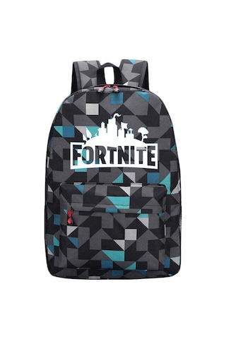 Hfambition Gece Parlayan Fortnite Tema Okul Çantası - Mavi Desenli, 20-35l Kapasiteli Diğer Çok Renkli