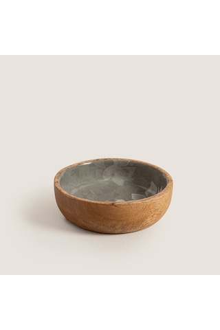 Foglia Ahşap Sunum Kasesi 13x13x3.5cm Natural Naturel