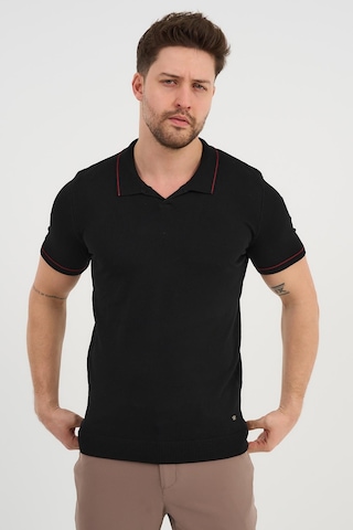 Alexander Gardi Alexandergardı Resort Yaka Triko T-shirt Siyah