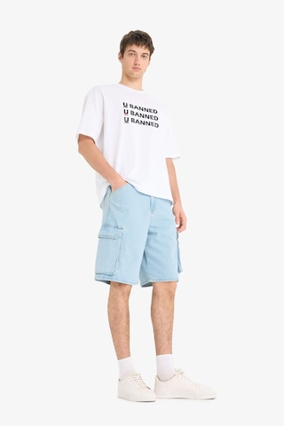 Defacto %100 Pamuk Kargo Fit Jean Bermuda Şort E1381ax25smnm39 Mavi