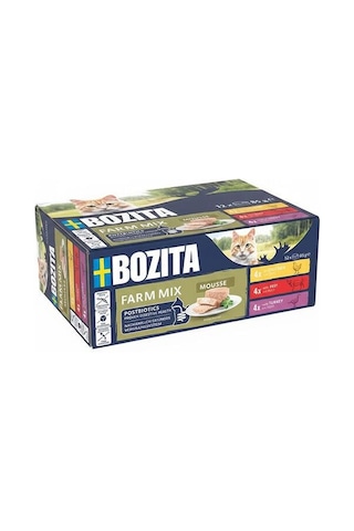 Bozita Tahılsız Tavuklu, Sığır Etli Ve Hindili Tahılsız Kedi Konservesi 12x85 Gr