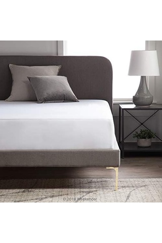 Otel-grade Fuenfkant-jersey Nevresim Su Geçirmez Pu-katman Sessiz Nefes Alır Sınırlı Dikişler, Queen Açık Indigo