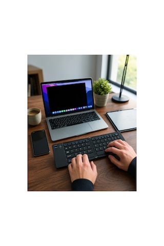 Kablosuz Klavye, Katlanır Bluetooth Özellikli, Telefon Tablet Laptop Uyumlu Belirtilmemiş