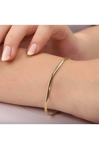 Sefa Gold SFBL06 14 Ayar Altın İtalyan Balık Sırtı Bileklik Sarı Altın