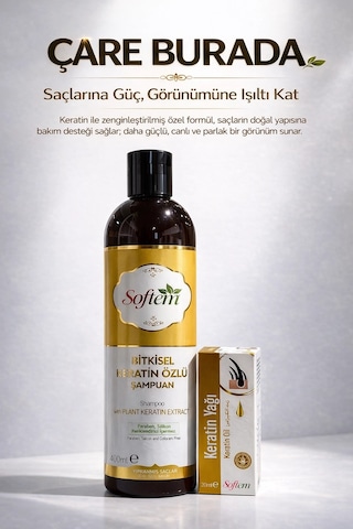 Keratin Özlü Şampuan 400 Ml + Keratin Yağı 20 Ml