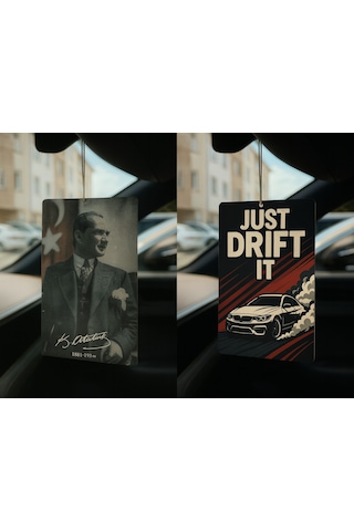 Atatürk Ve Just Drift It - İkili Oto Kokusu - Dekoratif Araç Kokusu Ve Aksesuarı