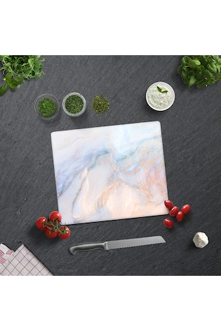 Cam Kesme Tahtası Supreme Mermer Görünümlü 29cm X 34cm