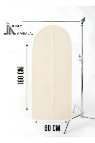 Jokey Ambalaj Fermuarlı Dolapiçi Gamboç Kıyafet,takım Elbise,abiye Ve Gelinlik Kılıfı 60x160cm Renk Seçenekli Krem