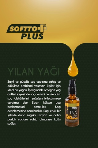 Softto Plus E Vitaminli Yılan Yağlı Saç Yağı 50 Ml - Güçlendirici Bakım
