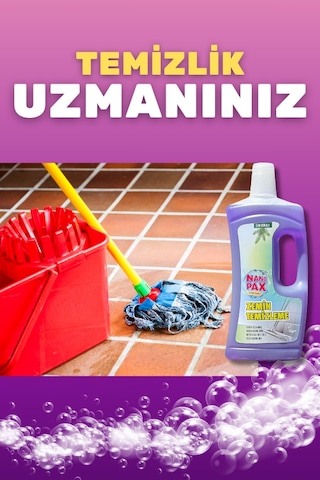 Zemin Temizleme Sıvı Deterjan Bahar Kokulu 2 X 1 Litre 2'li Set