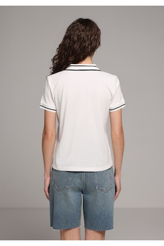 Colin's Colins Regular Fit Polo Yaka Nakışlı Kadın Beyaz Kısa Kol Tişört Cl1080075 Q1.v2 Ofw