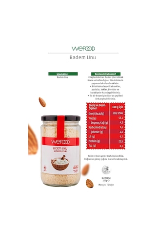 Wefood Glutensiz Badem Unu 250 gr