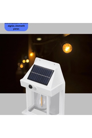 1800 Mah Solar Duvar Lambası Hareket Sensörlü Otomatik Aydınlatma