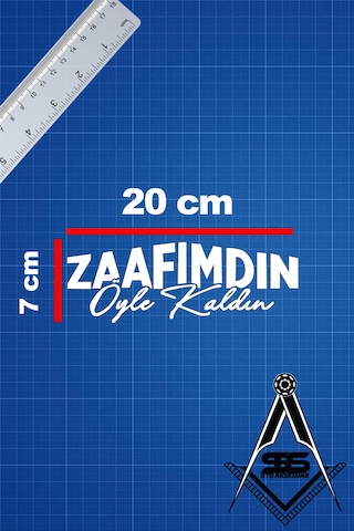 Zaafımdın Öyle Kaldın 20x7 Jdm Yazı Araba-motosiklet Cam Etiket Sticker Beyaz Renk Beyaz