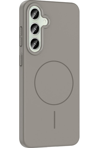 Galaxy S24 Plus Uyumlu Uyumlu Kılıf Magsafe Şarj Özellikli Zore Ruby Silikon Kapak - Gri Gri