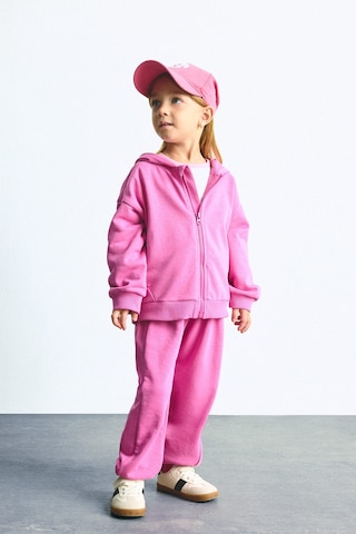 Defacto Kapüşonlu Cepli Fermuarlı Sweatshirt Sweatshirt Hırka Kız Bebek I0589a526aupn467 Pembe-pn467