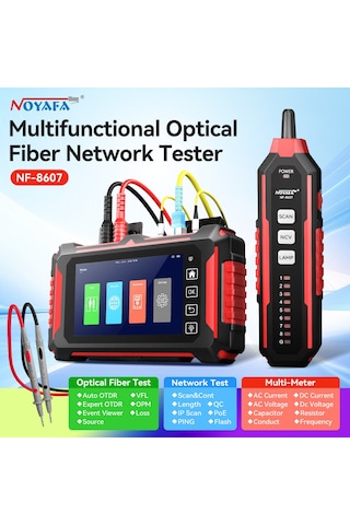 Noyafa Nf-8607 Hepsi Bir Arada Fiber Ve Ağ Test Cihazı Otdr 150km, Poe, Multimetre