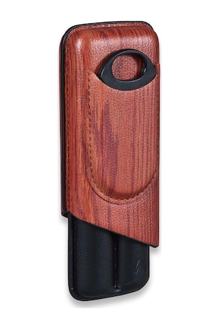 Lotus Wood Desen Deri Puro Kılıfı Kesicili 2li 62 Ring