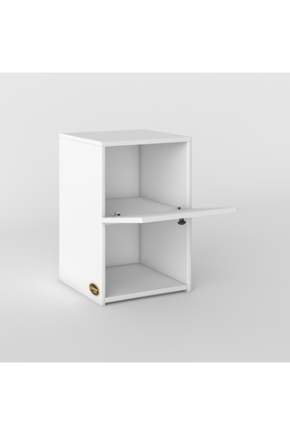 Kenzlife Komodin İzumi Byz 60 39 39 Komidin Kitaplık Ayakkabılık Kapaklı Arkalıklı Beyaz