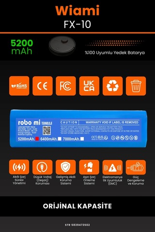 Wiami Fx-10 5200mah Robot Süpürge Bataryası