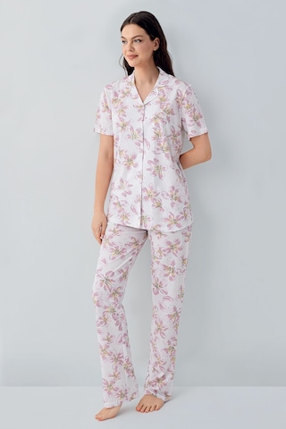 Arnetta Kadın Krem Gömlek Pijama Takım Ar3626-s-v1 Pembe