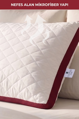 Klimalı Yastık 50x70 Cm Terletmeyen, Hava Alan Mikrofiber Uyku Yastığı Bordo