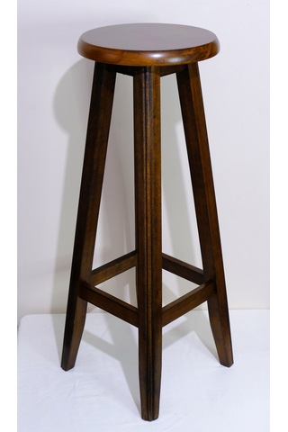 El Yapımı Doğal Ahşap Yuvarlak Tabure 80 Cm Şık Ve Dayanıklı Ceviz