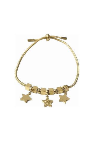Kadın Çelik Yıldız Sallantılı Altın Renk Bileklik Çelik
