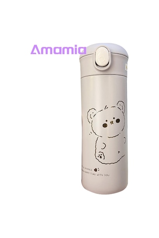 Lebihmurah Generic Amamia Su Şişesi Tek Elle Çalıştırma Isı Korumalı Pipetli Su Sürahisi