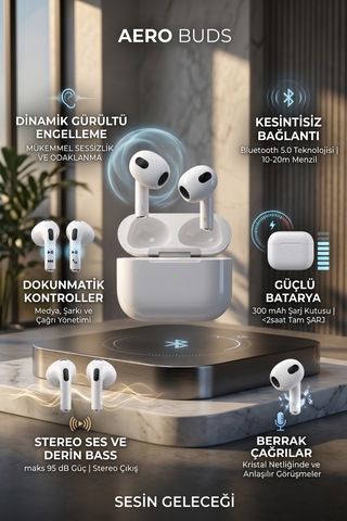 Nettech Nt-bth14 Pods Tipi Beyaz Bluetooth Kulaklık