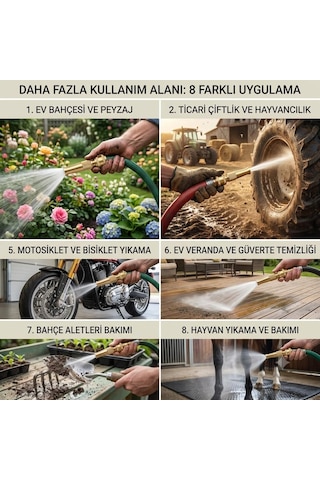 Tr Hortum Tazyik Aparatı Ve Musluk Ucu Seti - Yüksek Basınçlı Ayarlanabilir Bahçe Sulama Nozulu, Araba Yıkama Ba