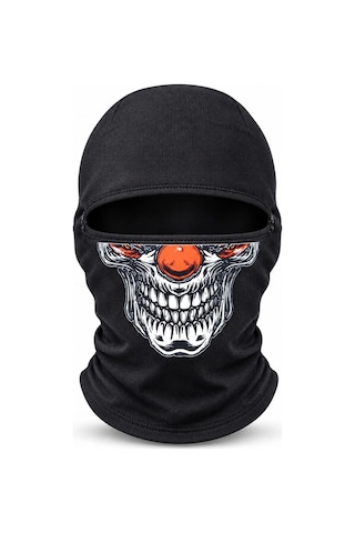 Unisex Şık Palyaço Desenli Balaklava Kışlık Tam Yüz Maske Termal Nefes Alan Esnek Kask Altı Boyunluk