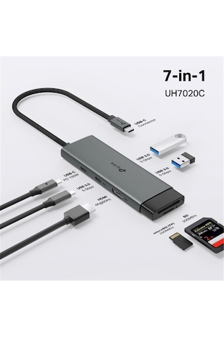 Tp-link Uh7020c Usb Type C Docking Station 7 Port Usb-c Pd + Usb C + Hdmı + Usb 3.0 X2 Beyaz - Siyah