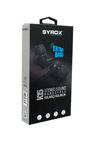 Syrox K15 Extra Bass Mikrofonlu Kulak İçi Kulaklık