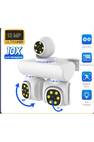 12mp 10x Zoom Üç Lensli Wıfı Güvenlik Kamerası Ptz Su Geçirmez
