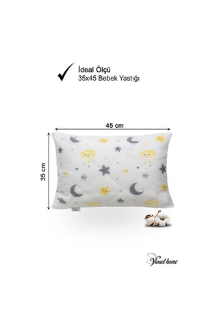 Kapitone Sıvı Geçirmez Bebek Yastığı %100 Pamuk Fermuarlı Tasarım 35x45 Cm