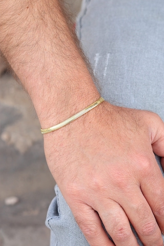 925 Ayar Gümüş Gold Kaplama Yılan Derisi Model Ezme Zincir Kolye Ve Bileklik Kombini 201024152 Gümüş