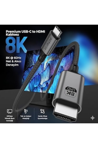 Hdmı To Type C 8k 1.8m 48 Gbps