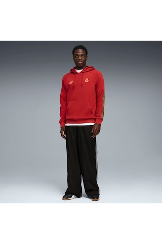 Puma Galatasaray Kıng Erkek Kapüşonlu Sweatshırt 782935 01 Kırmızı