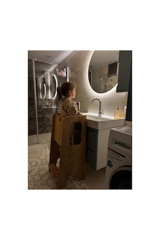 Güvenlik Panelli Öğrenme Kulesi Bebek ve Çocuk Öğrenme Kulesi Safir Meşe