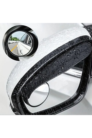 Mercansa Buffer 2 Adet Kendinden Aynalı Karbon Fiber Görünümlü Araba Yan Ayna Yağmur Koruyucuları Yağmur & Kar Kalkanı Visörler