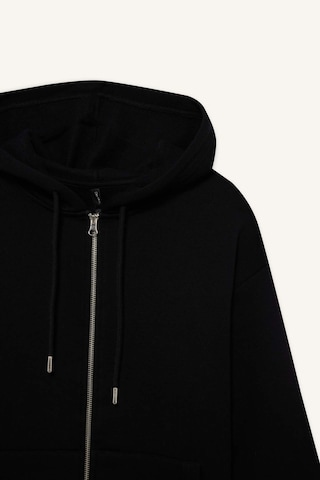 Defacto Relax Fit Kapüşonlu Basic Düz Kalın Fermuarlı Sweatshirt C1809ax25aubk81 Siyah