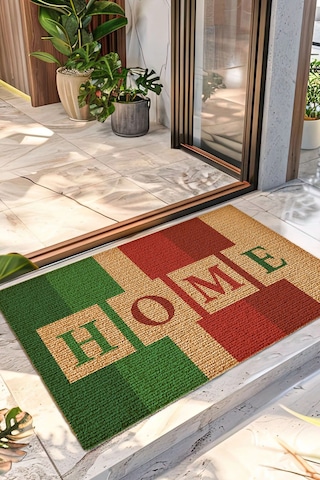 Decovetro Renkli Kapı Önü Halı Paspas Home Desenli 40 X 60 Cm Çok Renkli