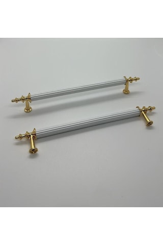 Tuana Rustik Alüminyum Metal Lüks Modern Mobilya Çekmece Mutfak Dolabı Kulpu Beyaz-gold 96mm 10 Adet Beyaz-gold