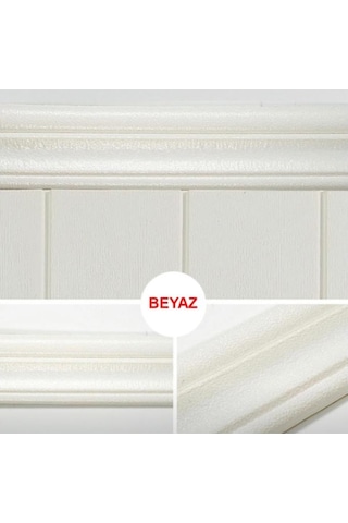 Beyaz 8Cm X 235Cm 4 Adet Yapışkanlı Çıta Çerçeve Esnek Süpürgelik (546803639)