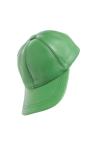 Unisex %100 Deri Arkadan Ayarlanabilir Baseball Kep Şapka Yeşil