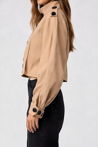 Lili Woman Kadın Trenç Gabardin Sp.1008.trc Camel